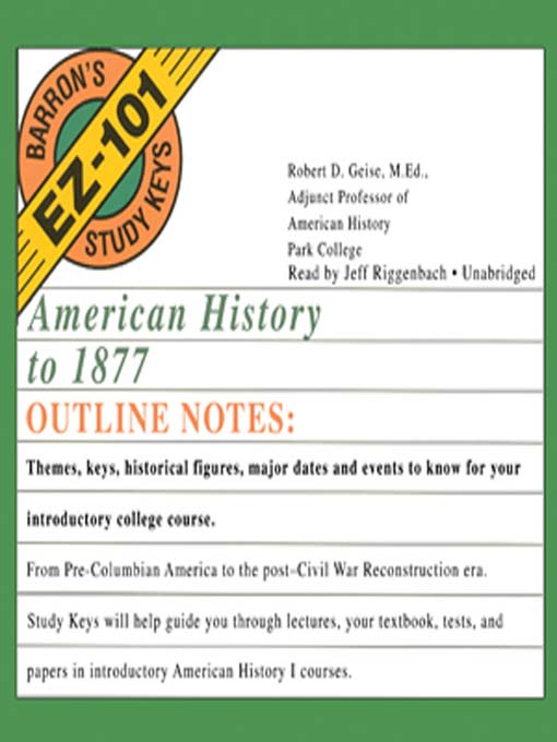 Title details for American History to 1877 by Robert D. Geise - Available